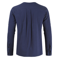 Mężczyźni koszula Plus Size Top starożytnych Viking haft Lace Up V Neck z długim rękawem koszula Top dla mężczyzn odzież 4
